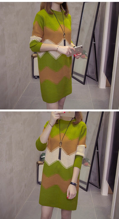 2023 Women’s Mid-Length Loose Knit Sweater — Casual Oversized Outerwear