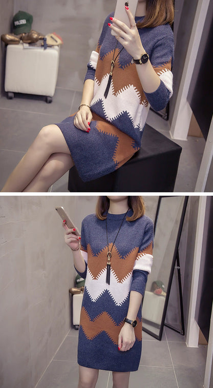 2023 Women’s Mid-Length Loose Knit Sweater — Casual Oversized Outerwear