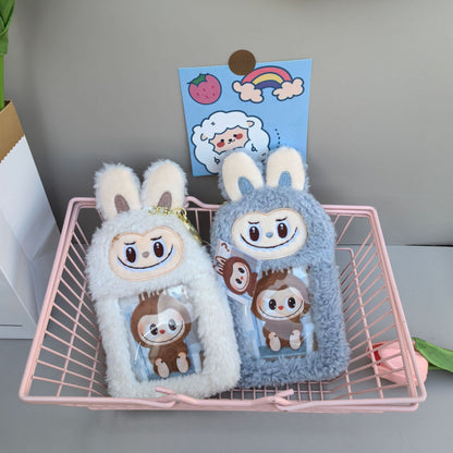 Cartoon Plush Card Wallet — Cute Small Purse for Bank Cards & Storage Bag