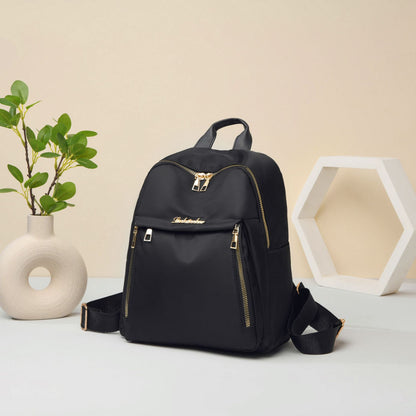 Simple PU Black Large Capacity Backpack - Unisex Travel Bag, Schoolbag for Women, Harajuku High Street Style