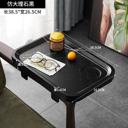 Stuck on Sofa Handrail Tray – Side Table with Feet, Tea Cup Holder & Small Apartment Coffee Table Gadget
