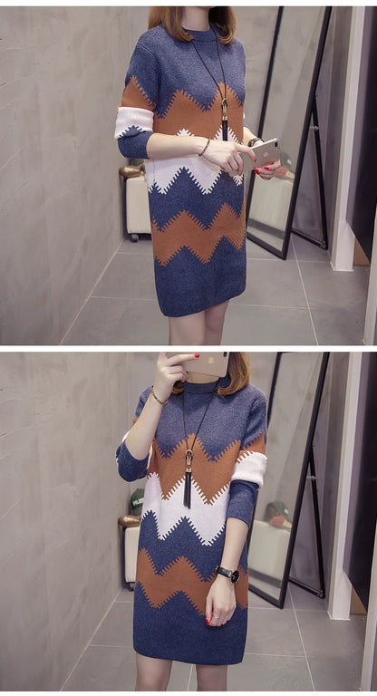 2023 Women’s Mid-Length Loose Knit Sweater — Casual Oversized Outerwear
