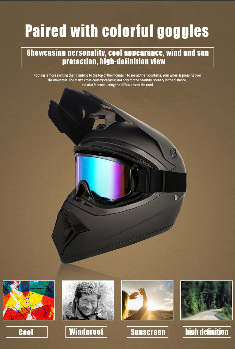 Youth & Kids Motorcycle Full Helmet - Children’s Motocross Casco Moto, Off-Road Protective Helmet with Goggles & Gloves