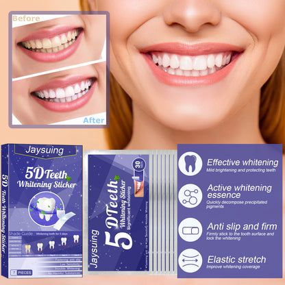 5D Whitening Teeth Stickers – 7/14 Pairs Gel Strips for Stain Removal, Dental Bleaching & Oral Hygiene Care