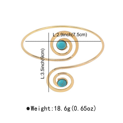 Lacteo Geometric Twisted Upper Arm Cuff Bracelet – Adjustable Water Drop Bangle for Women