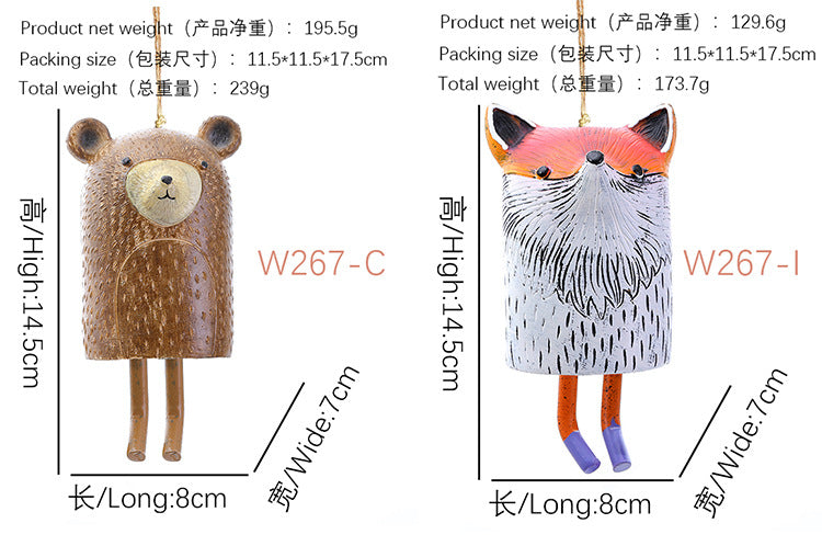 Resin Pet Wind Chime — Cute Animal Garden Pendant | Rural Home Decoration & Festival Gift Craftsmanship
