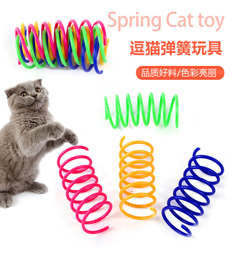 4/8/12PCS Cat Plastic Spring Toy – Interactive Beating Toy for Cats & Small Dogs, Fun Kitten Accessories