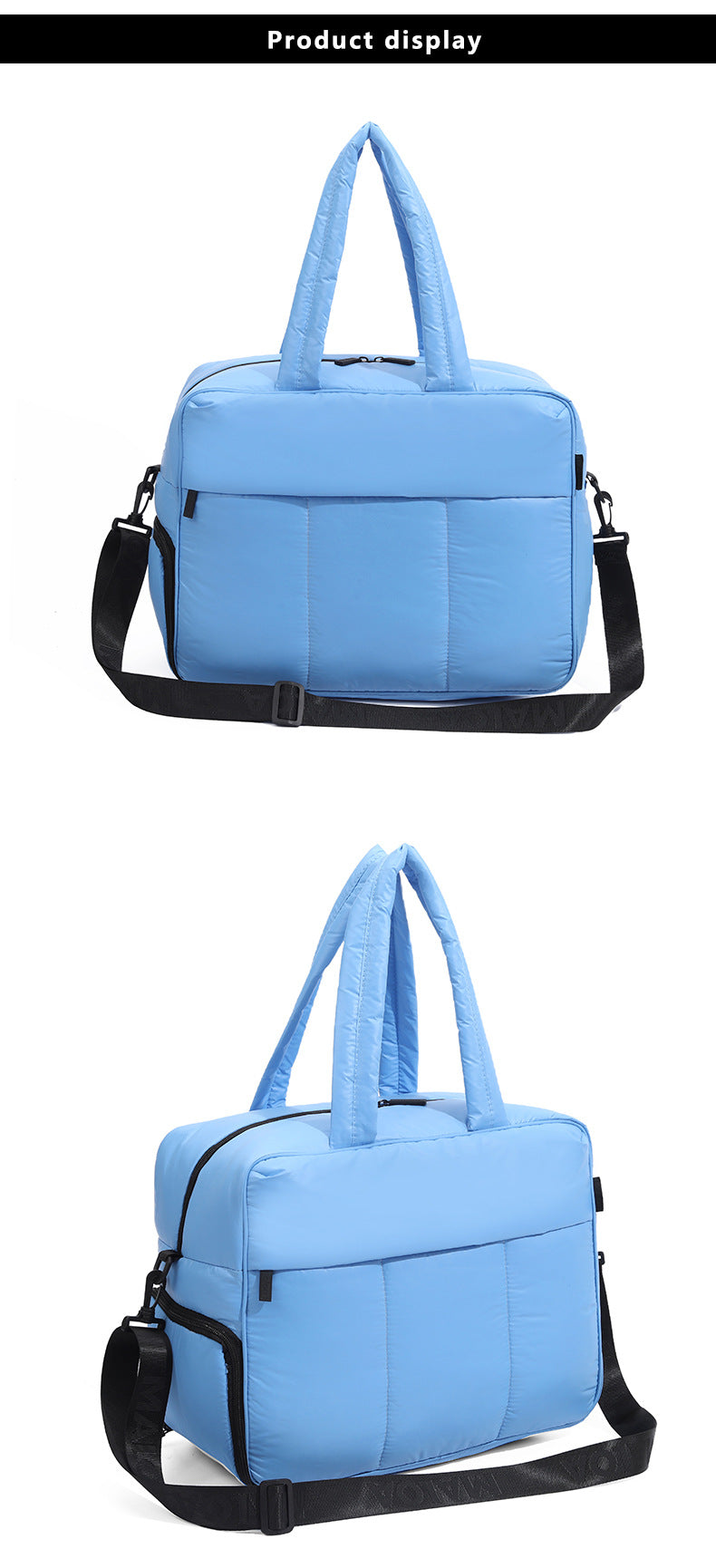 Down Duffel Bag – Large Capacity Women’s Shoulder Bag with Dry/Wet Separation, Multifunctional Travel Handbag