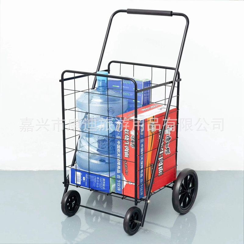 Foldable Internet Celebrity Shopping Trolley – Portable Hand-Pushed Luggage Cart for Home & Supermarkets