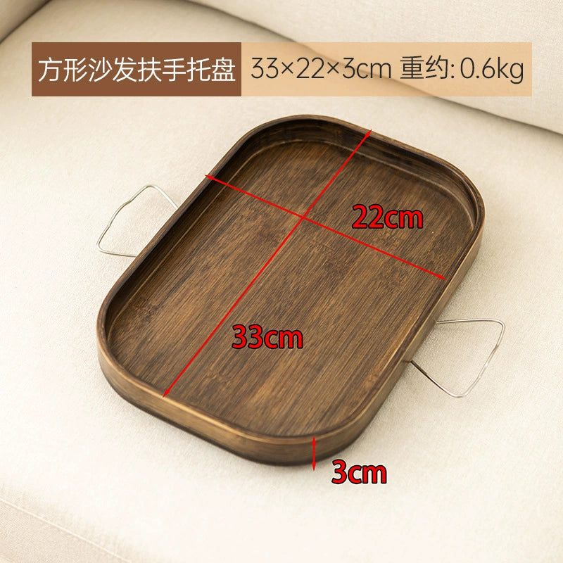 Stuck on Sofa Handrail Tray – Side Table with Feet, Tea Cup Holder & Small Apartment Coffee Table Gadget