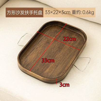 Stuck on Sofa Handrail Tray – Side Table with Feet, Tea Cup Holder & Small Apartment Coffee Table Gadget