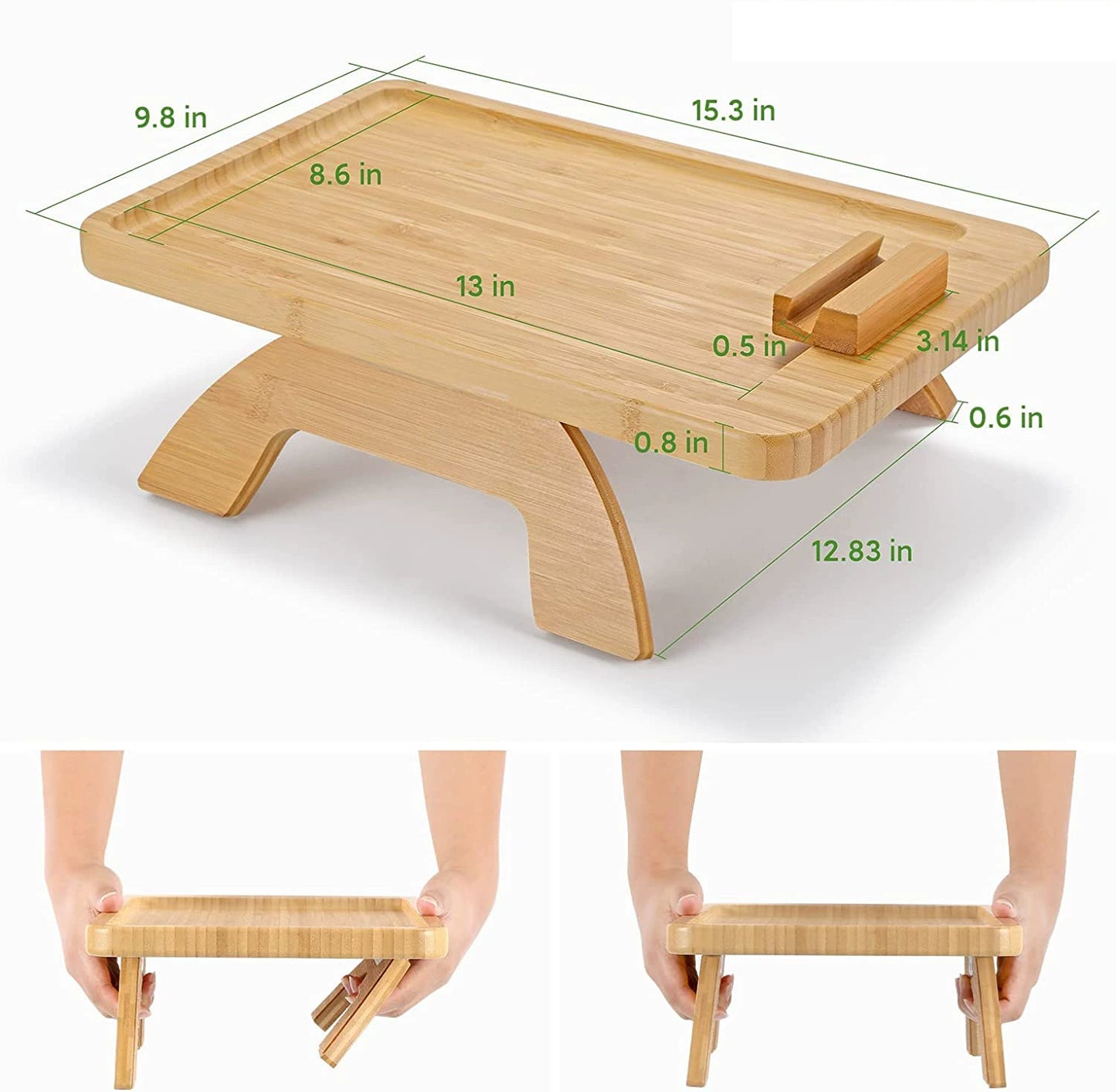 Stuck on Sofa Handrail Tray – Side Table with Feet, Tea Cup Holder & Small Apartment Coffee Table Gadget