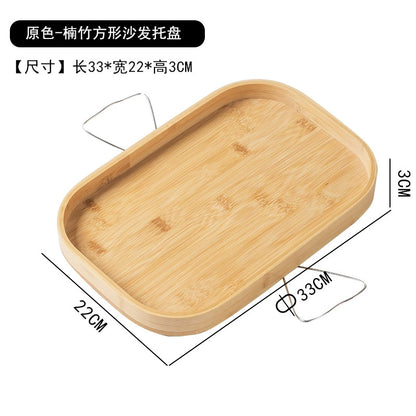 Stuck on Sofa Handrail Tray – Side Table with Feet, Tea Cup Holder & Small Apartment Coffee Table Gadget