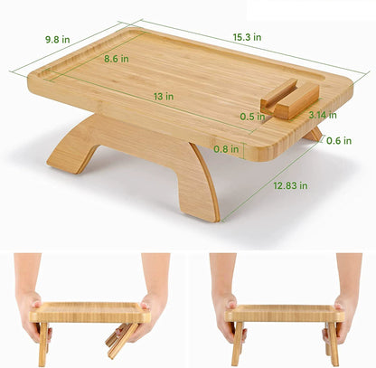 Stuck on Sofa Handrail Tray – Side Table with Feet, Tea Cup Holder & Small Apartment Coffee Table Gadget