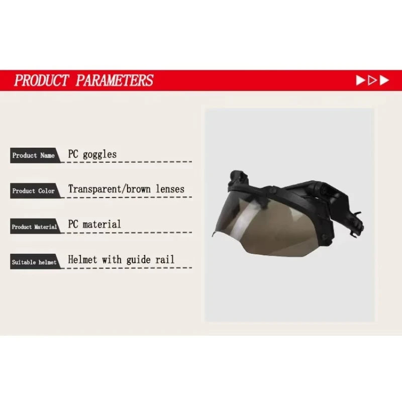 BOOIU Adjustable Tactical Helmet – FAST MICH Helmet with Detachable OP Goggles, Anti-Fog & Anti-Riot CS Protective Gear