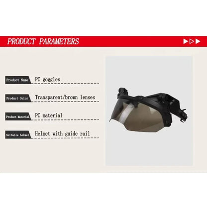 BOOIU Adjustable Tactical Helmet – FAST MICH Helmet with Detachable OP Goggles, Anti-Fog & Anti-Riot CS Protective Gear