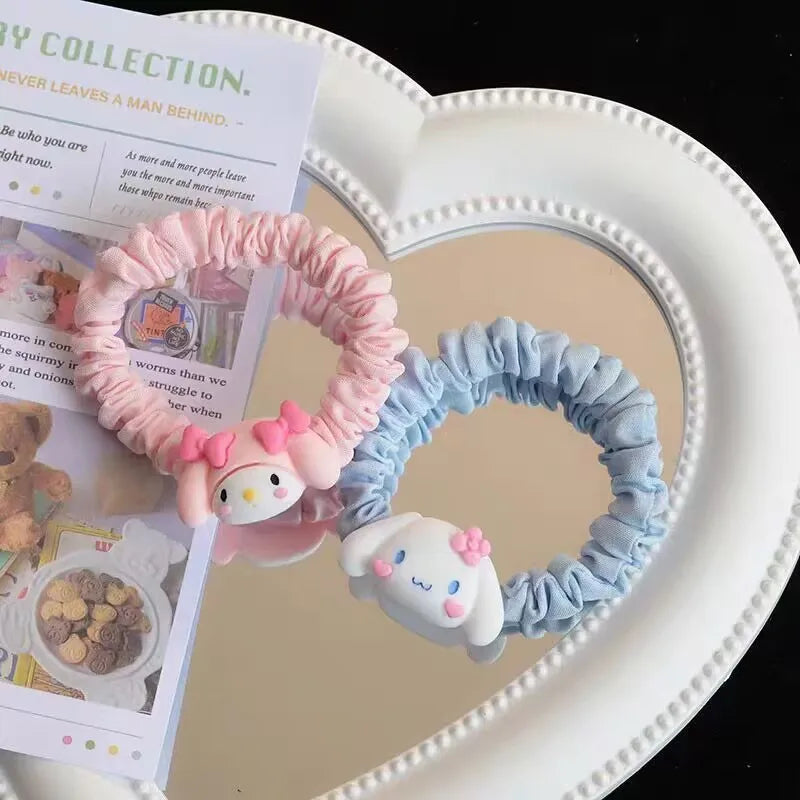 5-Piece Cartoon Hair Tie Set - Cute Elastic Hair Bands, Hair Loops & Headband Accessories for Girls