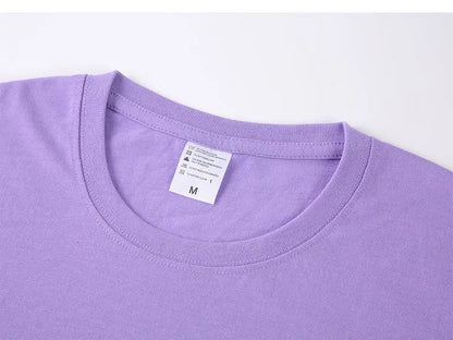 100% Cotton Unisex T-Shirt – Solid Color O-Neck Short Sleeve Tops for Men & Women, Summer Korean Loose Fit M-4XL