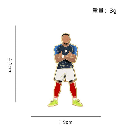 Football Enamel Pin Set - 1-4 Piece Soccer Star Athlete Lapel Badges for Backpacks & Fans