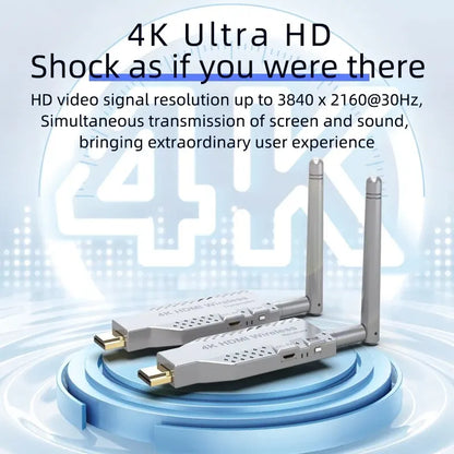 150M Wireless Video Transmitter & Receiver – HDMI-Compatible Extender, TV Stick, Screen Mirror Adapter for PC, DVD, TV & Projector