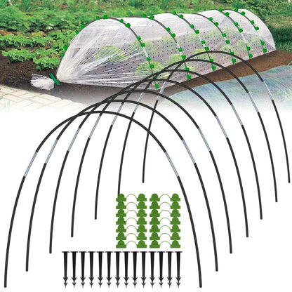 Reusable Greenhouse Plant Hoops Set - Fiberglass Grow Tunnel Support for Vegetable Garden and Seedling Arch Shed Bracket (Hot Sale)