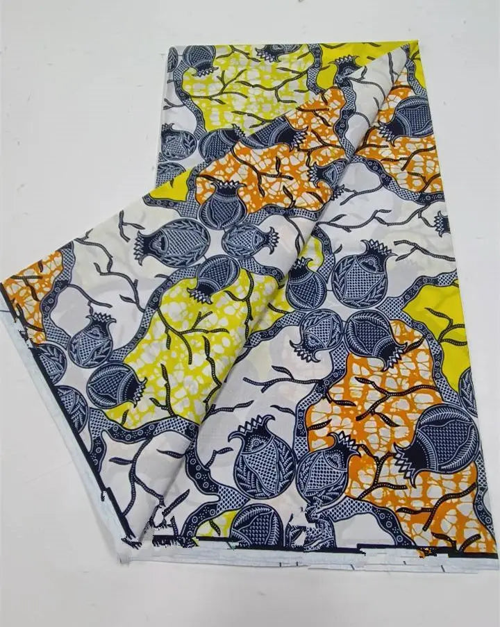 African Wax Print Fabric 6 Yards - Ghana Kente Design Ankara Kitenge Pagne