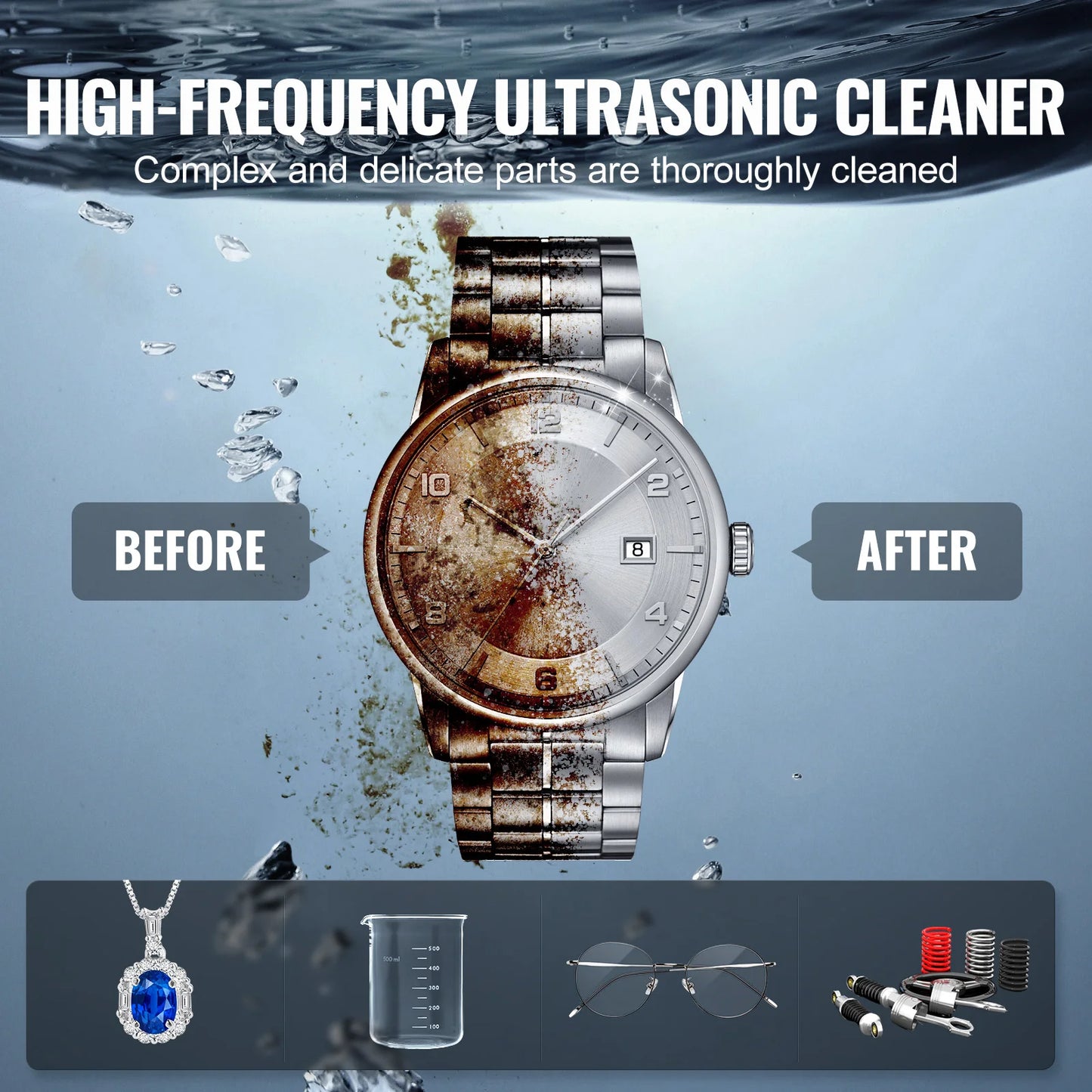 SucceBuy Ultrasonic Cleaner – 2L to 15L Portable Dishwasher with Timer for Home Use