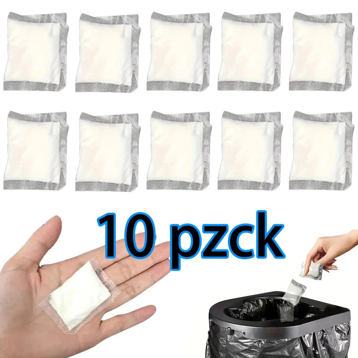 Portable Outdoor Camping Toilet - Foldable Stool with Absorbent Bag and Toilet Paper Holder