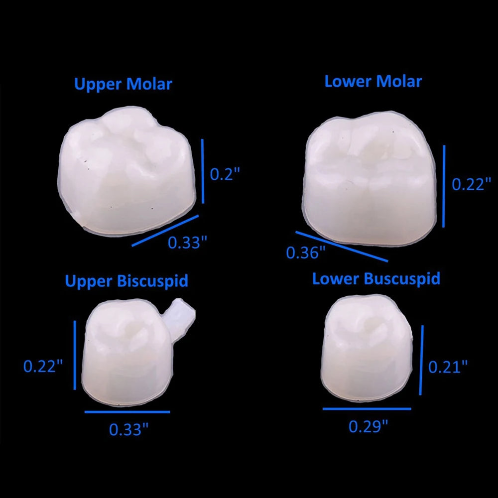 PIORPOY 50 Pcs Dental Temporary Crown Kit – Anterior & Molar Veneers, Tooth Whitening Tools for Dentistry