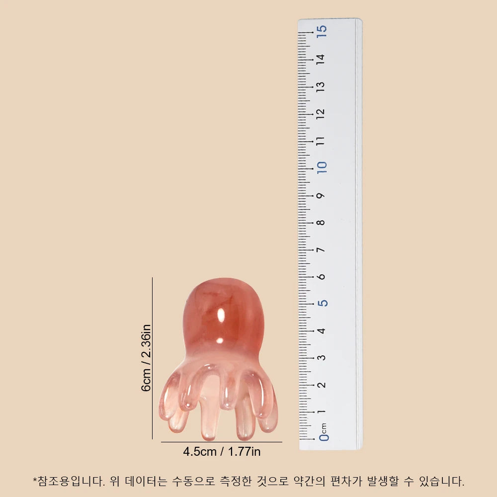 Cute Octopus Scalp Massage Comb - Resin Hair Care & Portable Head Massager