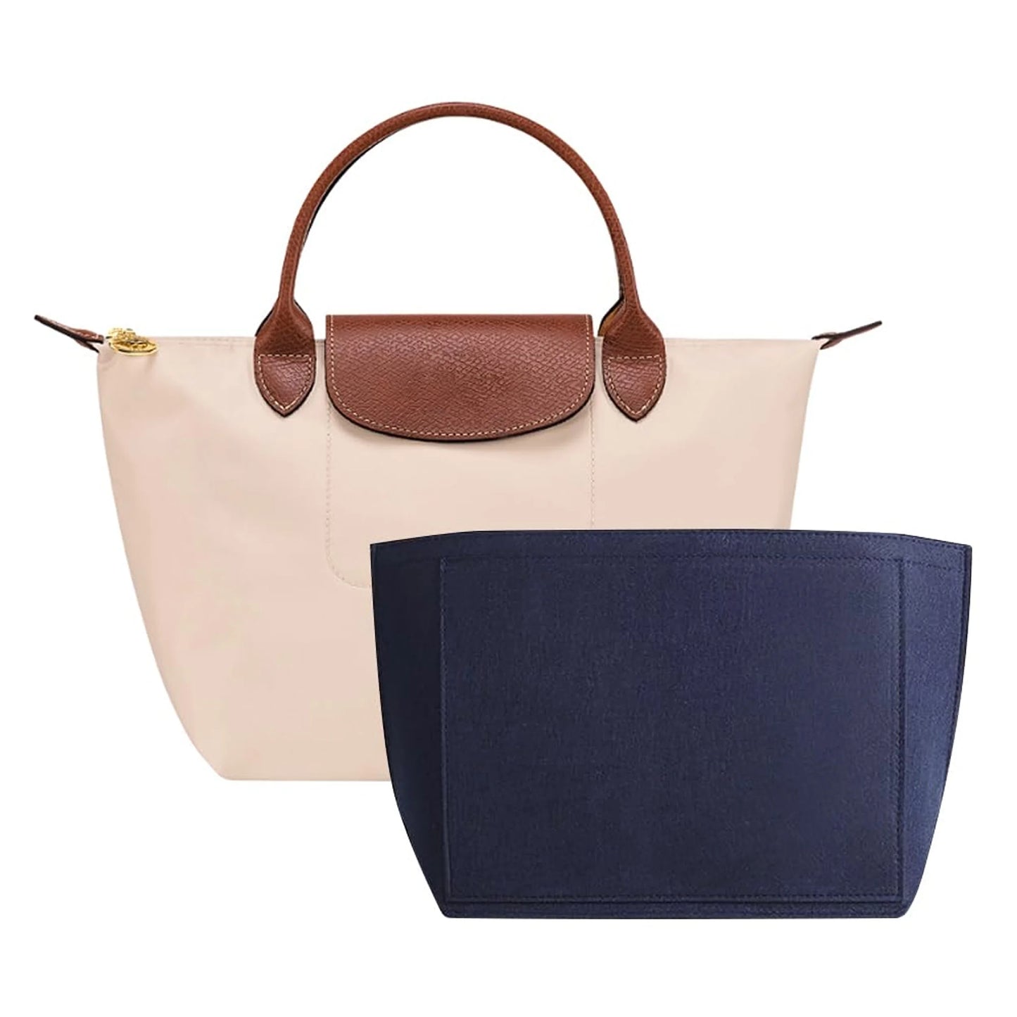 Felt Insert Bag for Longchamp Handbag - Portable Makeup & Purse Organizer Liner for Travel