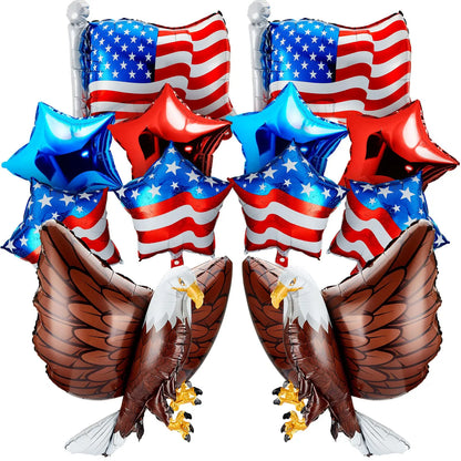 American Flag Balloon Set – Independence Day Foil Balloons for 4th of July USA Patriotic Party Decorations