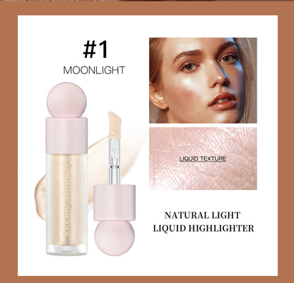 4-Color Liquid Face Highlighter — Bronzer & Contour Shimmer Makeup