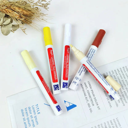 PC Ceramic Tile Gap Color Repair Pen - Waterproof and Anti-Mildew Whiteboard Pen for Bathroom Wall and Floor Tiles