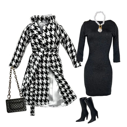 Deluxe Doll Clothes Set – Black & Red Tea Time Fashion Outfit for 11.5” Dolls