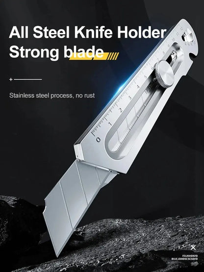 Stainless Steel Utility Knife – Durable Wallpaper Cutter with Manual Lock, Comfortable Grip, and Sturdy Steel Construction