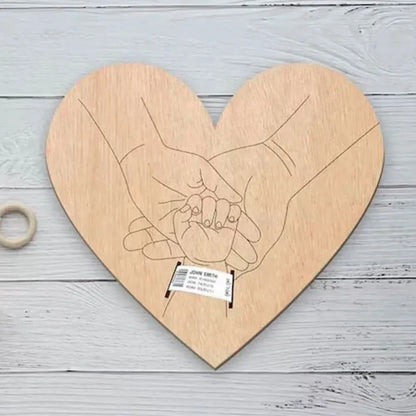 Newborn Engraved Keepsake Holder - Personalized Baby Name Gift & Photography Prop