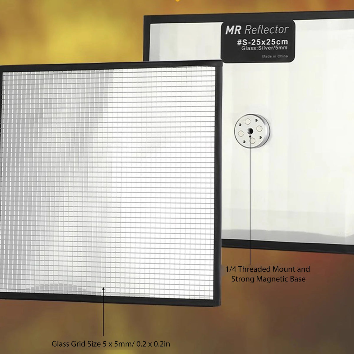 Adjustable Multi-Surface Light Reflector - 9.4 x 9.4 Inch Flexible Optical Reflector for Photography Lighting
