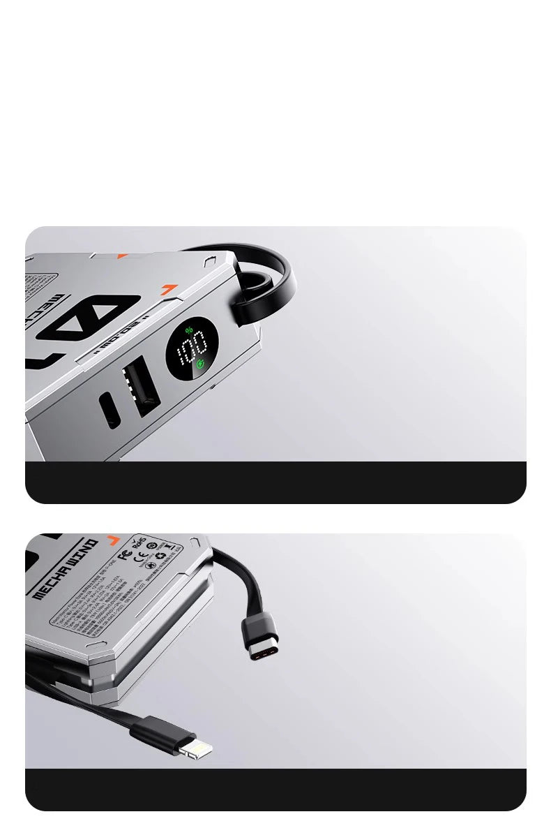 10000mAh Magnetic Wireless Power Bank - 22.5W Fast Charging, Portable Mini External Battery Charger with Cable for Xiaomi