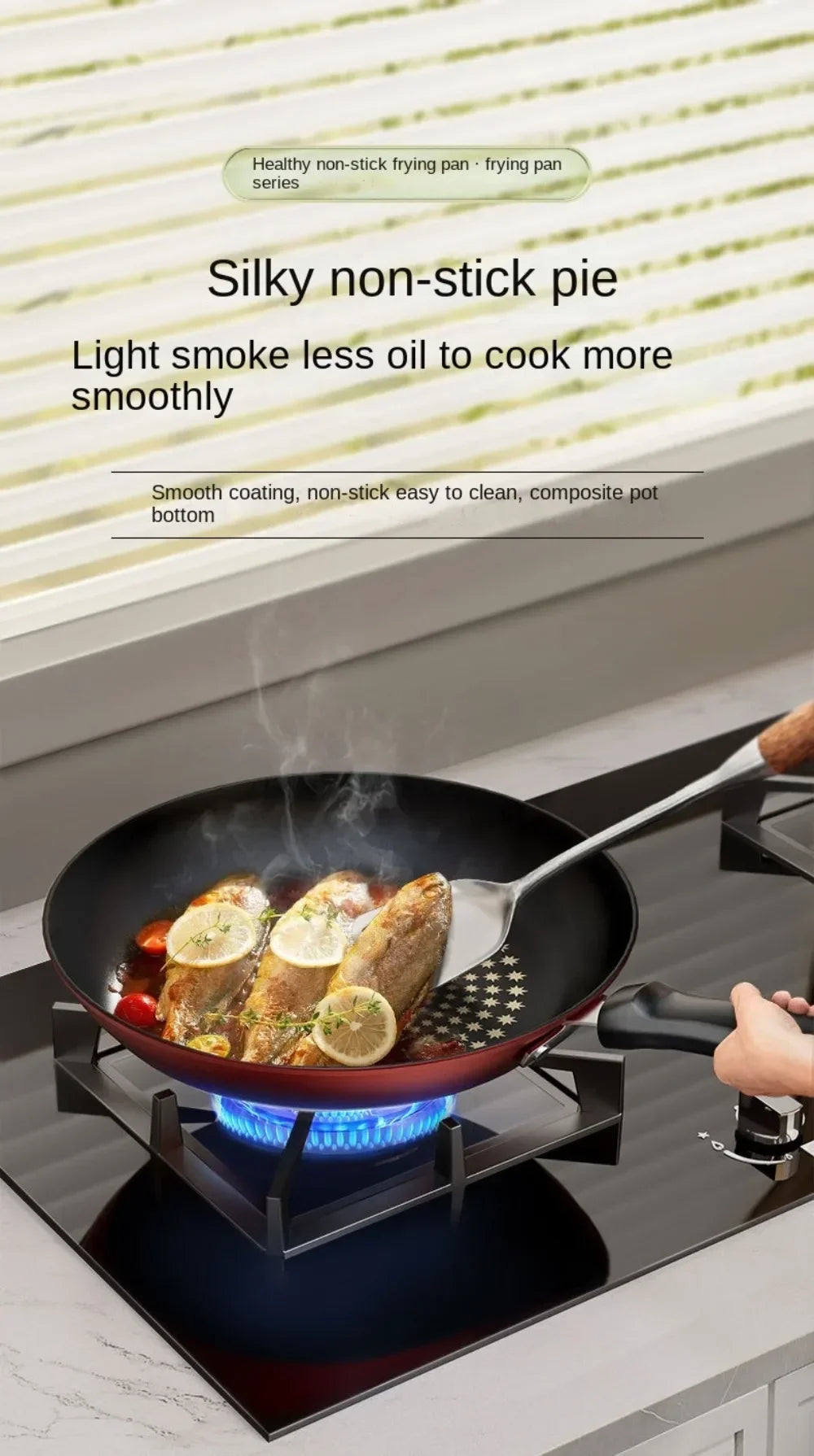 Crystal Diamond Non-Stick Frying Pan with Lid – Multi-Functional Iron Cookware for Gas & Induction