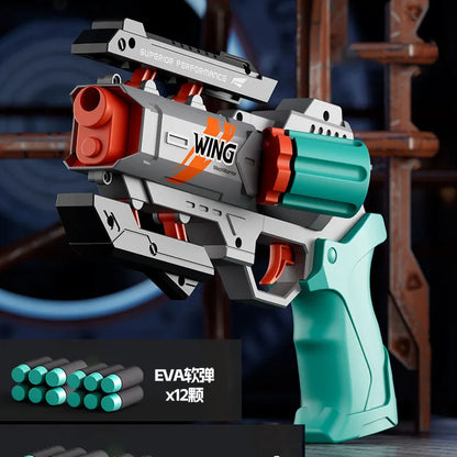Kids Soft Bullet Gun Toy – EVA Foam Bullet Pistol, Rapid Deformation Revolver for Boys & Adults, Outdoor Shooting Gift