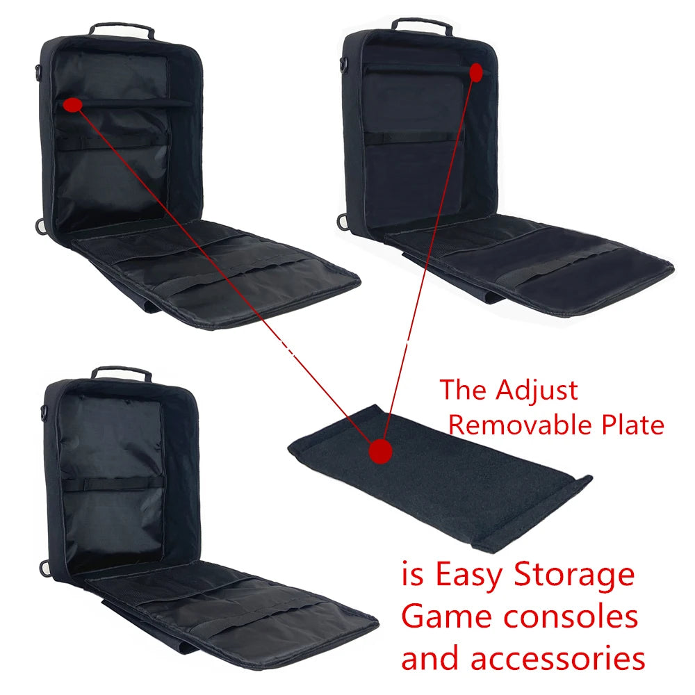 PS5 Portable Travel Carrying Case - Multi-functional Storage Bag with Shoulder Strap for PlayStation 5 and Accessories