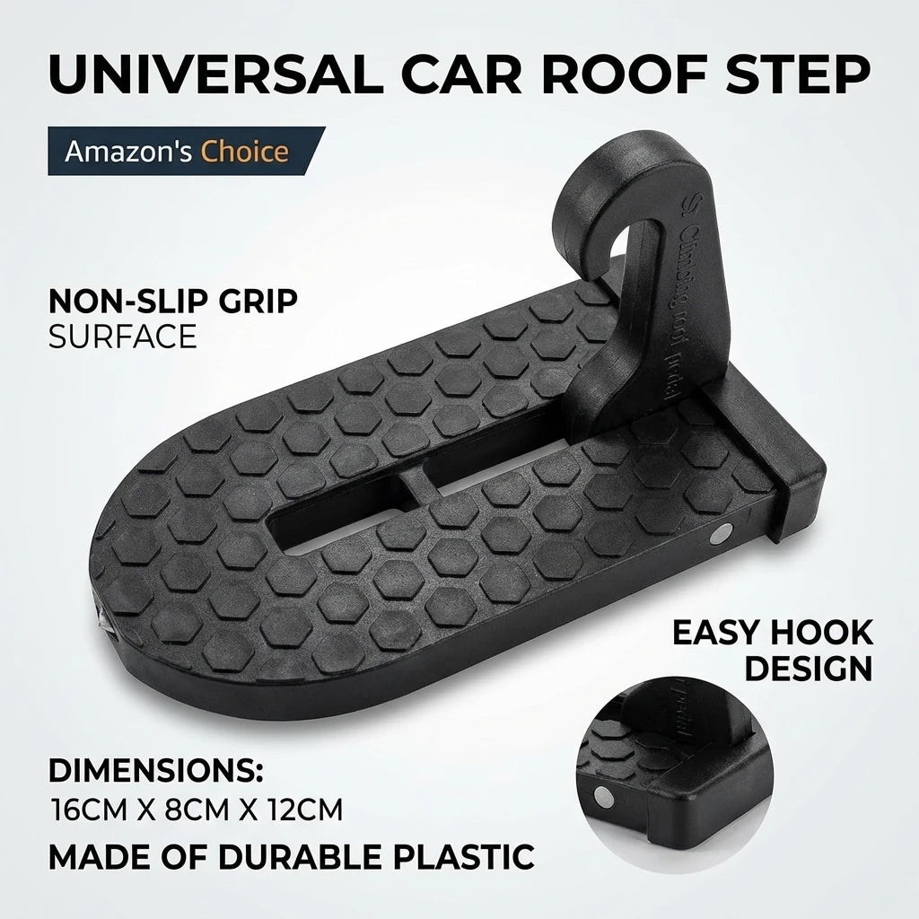 Foldable Car Door Step - Universal Roof Rack Accessory with Latch Hook for Safe Roof Access and Vehicle Maintenance