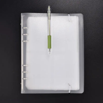 A5 6-Hole Strap Storage Clip and Bag - Scrapbook Cutting Die and Sticker Storage, Transparent Organizing Bag