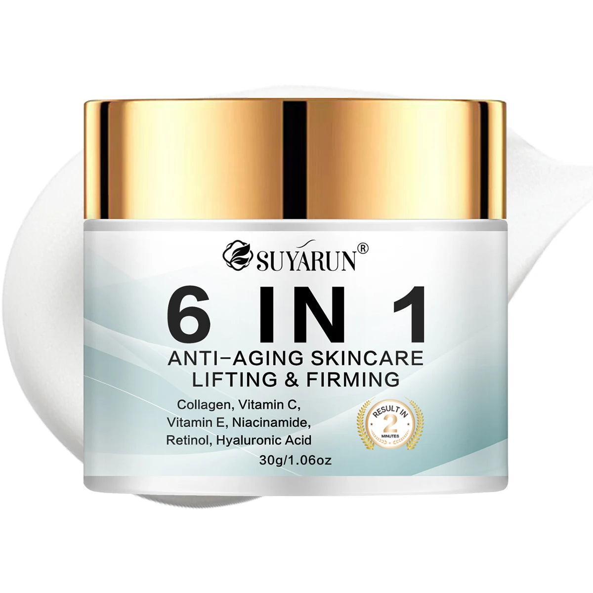 SUYARUN 6-in-1 Anti-Aging Cream - Hydrating, Firming and Brightening Facial Moisturizer for All Skin Types