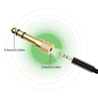 2 Pack Audio Adapter Set, 6.5mm to 3.5mm and 3.5mm to 6.5mm, 1/4-inch to 1/8-inch and 1/8-inch to 1/4-inch, Suitable for Headphones