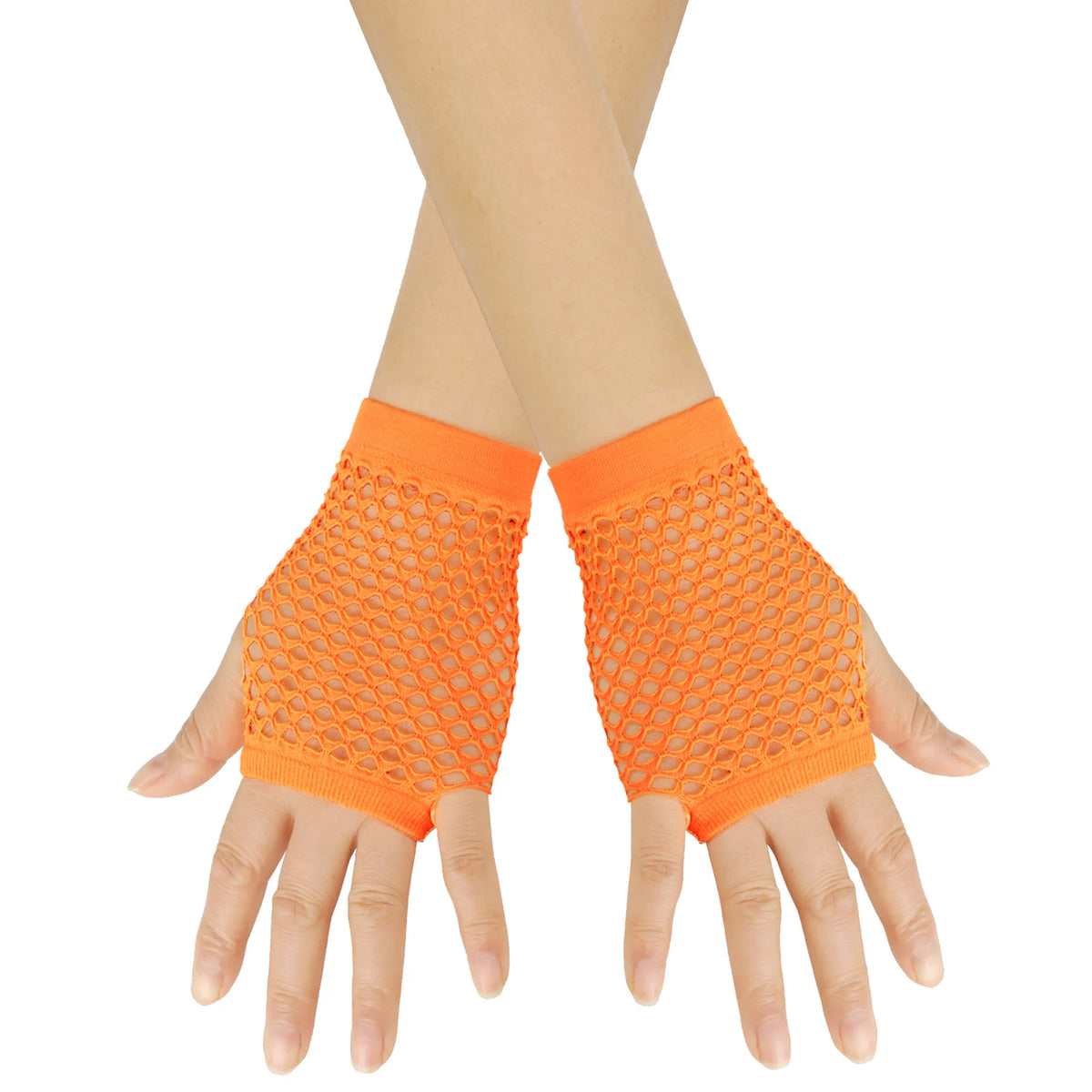 Fingerless Mesh Gloves - Solid Color Short Fishing Net Gloves for Parties & Dance