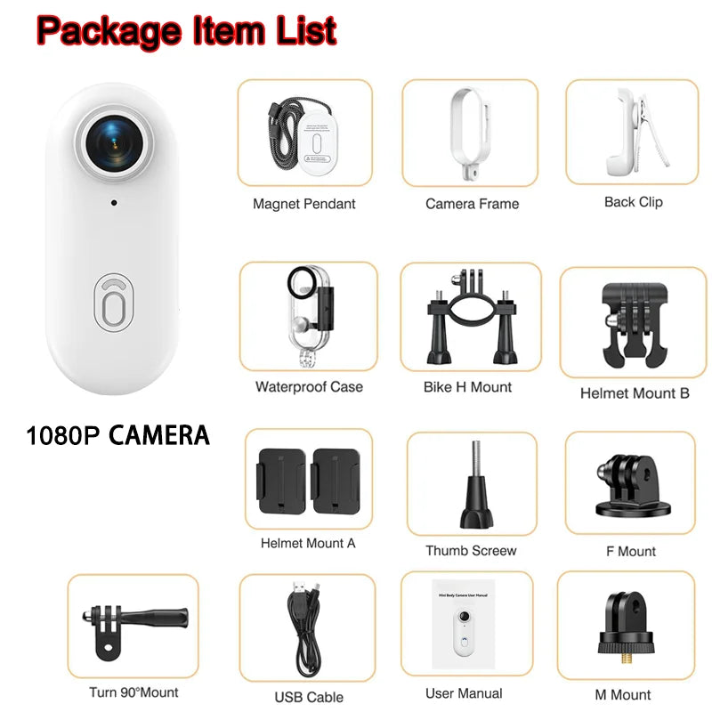 4K Mini Outdoor Sports Camera — Helmet-Mounted Motorcycle & Bicycle Action Camera for MTB and Professional Filming