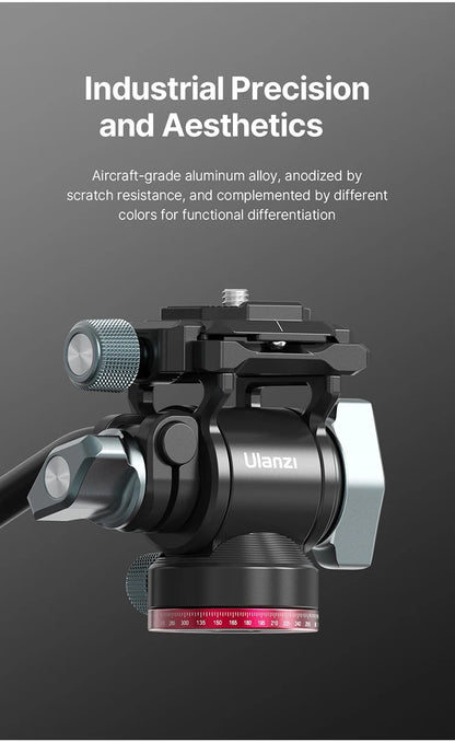 Ulanzi U-190 Panoramic Tripod Head – Hydraulic Fluid Video Damping Head for DSLR, Monopod & Mobile Camera Stand