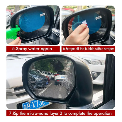 Rainproof Clear Film for Car Rearview Mirror & Side Window (2Pcs) - Anti-Fog Mirror Protection Stickers - Car Accessories